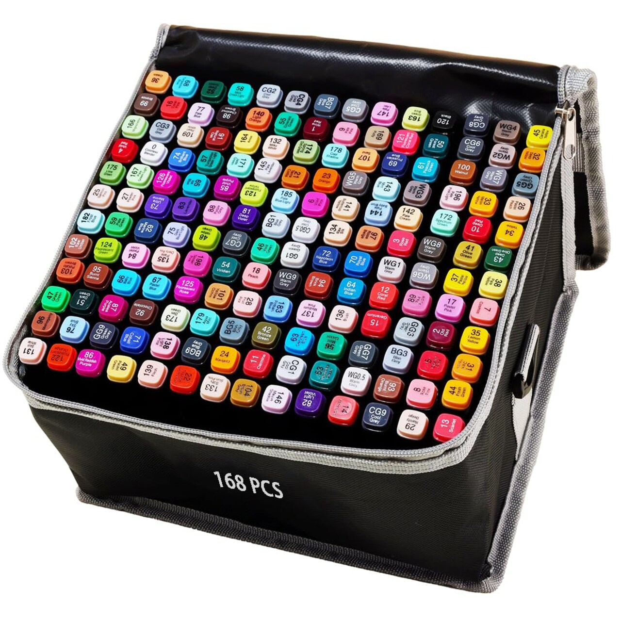 168 Colors Alcohol Markers Artist Drawing Dual Tip Marker Pen for Adult Coloring Painting Supplies Perfect for Kids Boys Girls Students Adult(168 Black Shell)